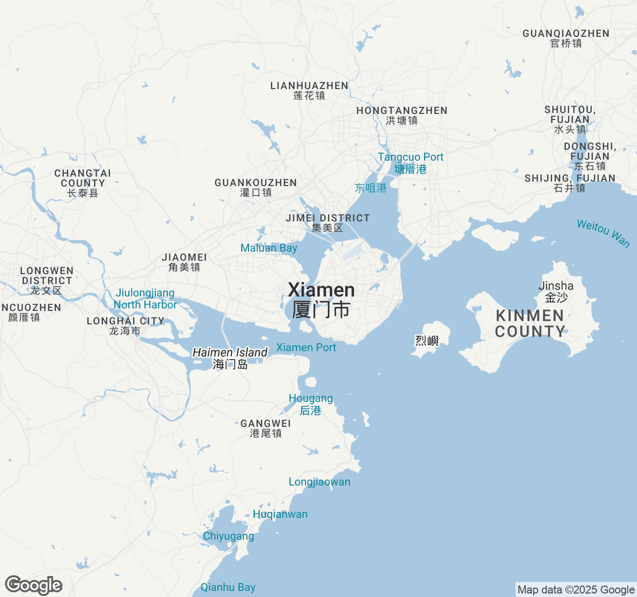 Map of Xiamen