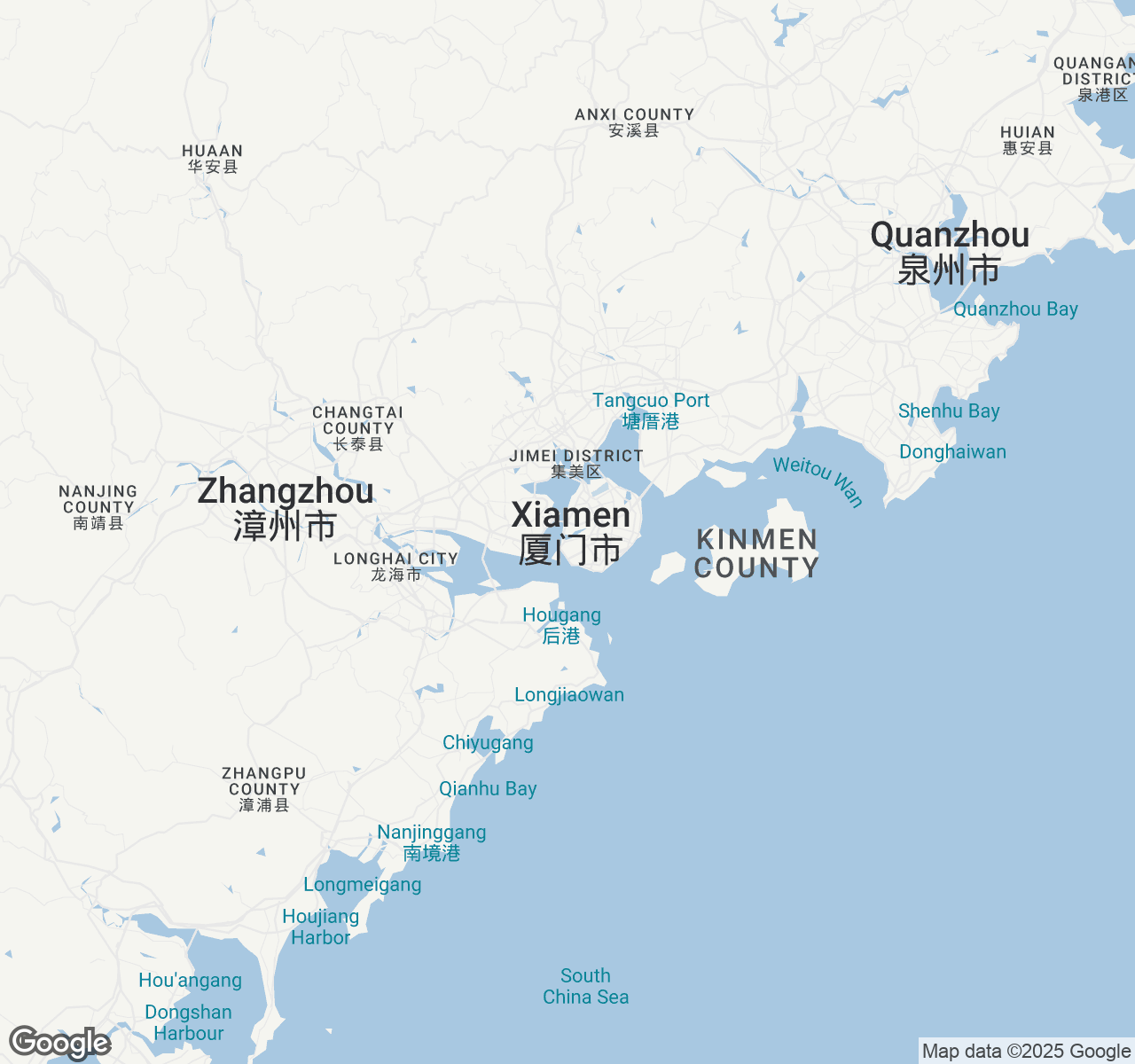 Map of Xiamen